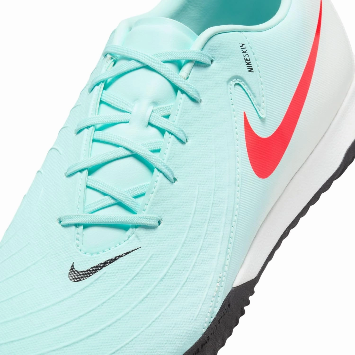 Nike Phantom GX 2 Academy IC Low-Top Soccer Shoes (FJ2581-300, Mint/Off Noir/Atomic Red)