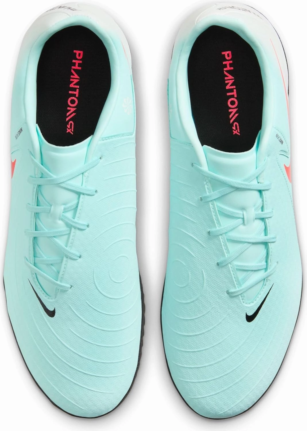 Nike Phantom GX 2 Academy IC Low-Top Soccer Shoes (FJ2581-300, Mint/Off Noir/Atomic Red)