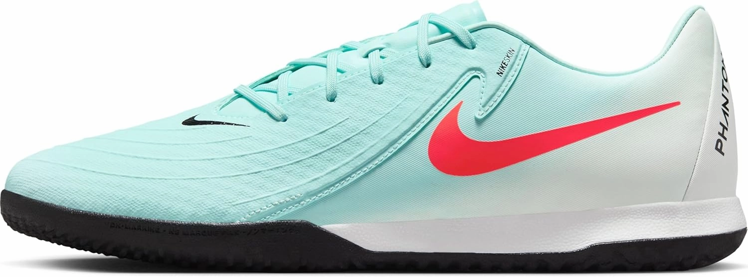 Nike Phantom GX 2 Academy IC Low-Top Soccer Shoes (FJ2581-300, Mint/Off Noir/Atomic Red) Size 4.5