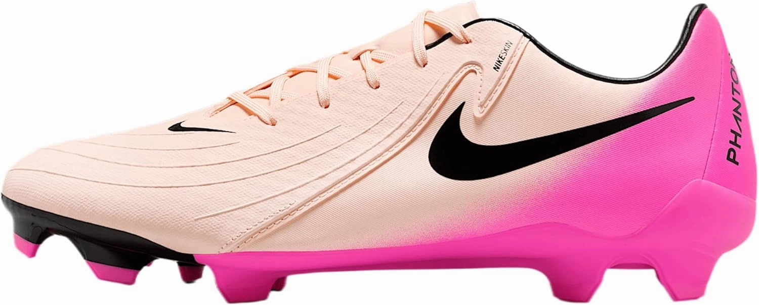 Nike Phantom GX 2 Academy MG Low-Top Soccer Cleats (FD6723-800, Crimson Tint/Pink Blast/Black)