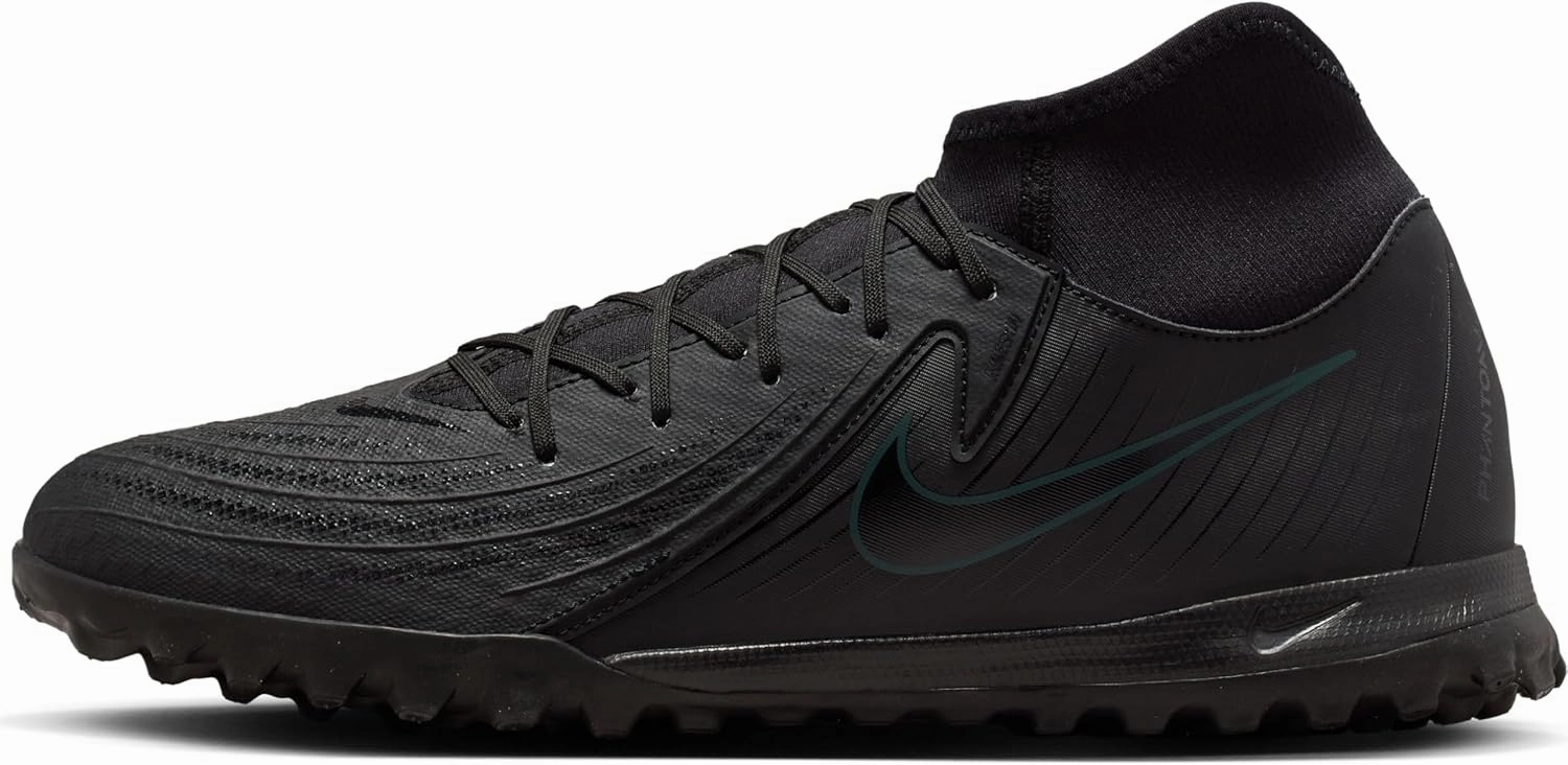 Nike Phantom Luna 2 Academy TF High-Top Soccer Shoes (FJ2566-002, Black/Deep Jungle/Black)