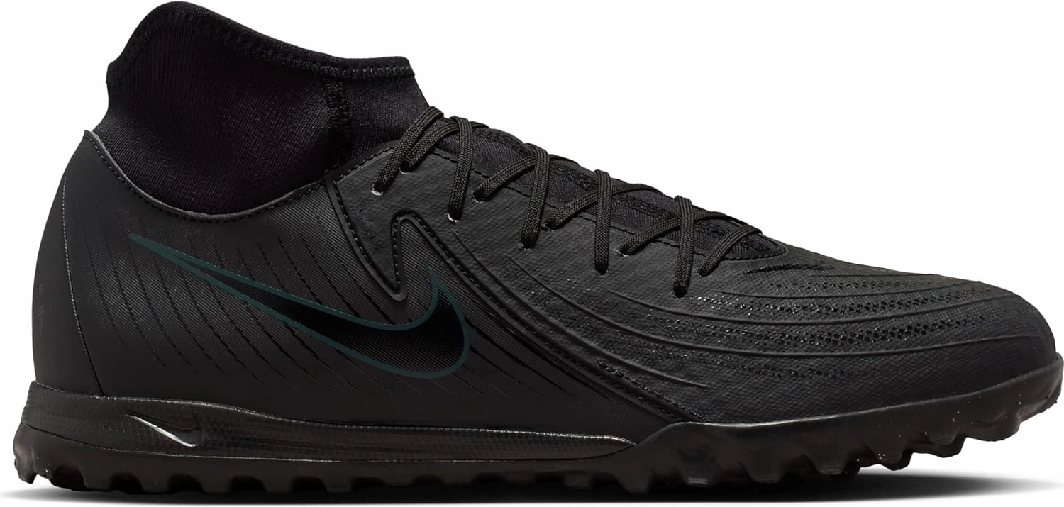 Nike Phantom Luna 2 Academy TF High-Top Soccer Shoes (FJ2566-002, Black/Deep Jungle/Black)