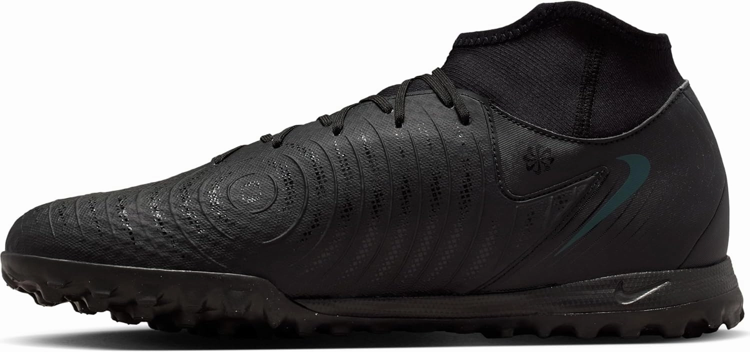 Nike Phantom Luna 2 Academy TF High-Top Soccer Shoes (FJ2566-002, Black/Deep Jungle/Black)