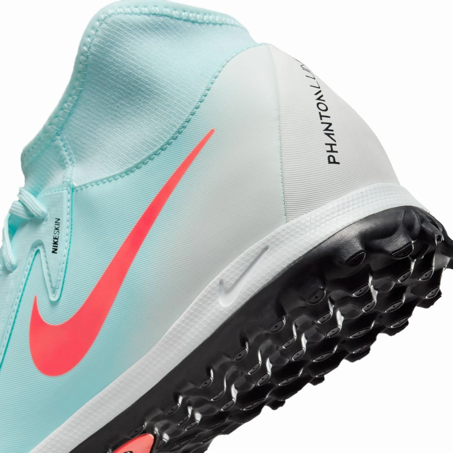 Nike Phantom Luna 2 Academy TF High-Top Soccer Shoes (FJ2566-300, Mint/Off Noir/Atomic Red)