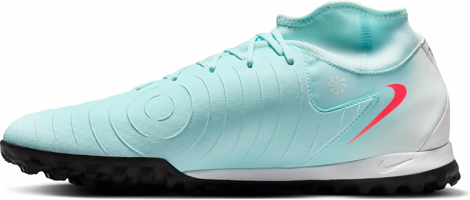 Nike Phantom Luna 2 Academy TF High-Top Soccer Shoes (FJ2566-300, Mint/Off Noir/Atomic Red)