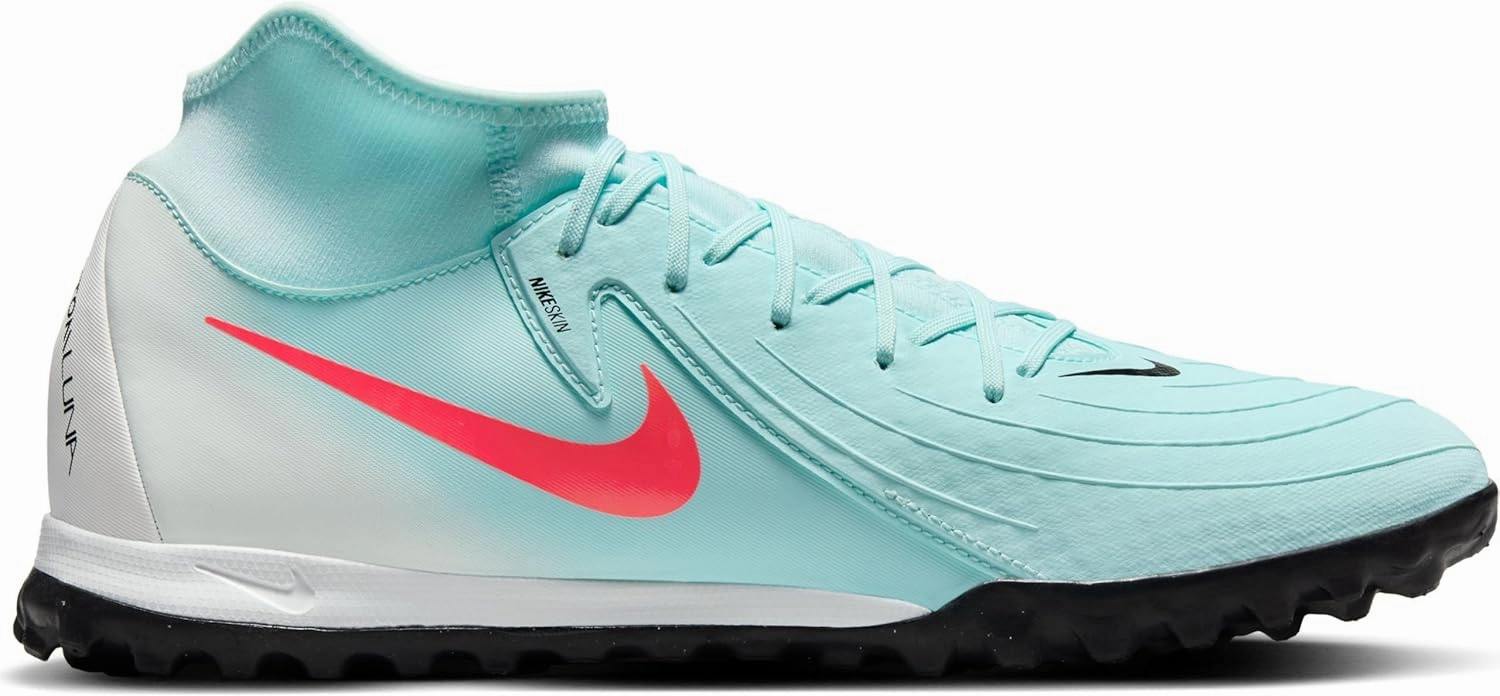 Nike Phantom Luna 2 Academy TF High-Top Soccer Shoes (FJ2566-300, Mint/Off Noir/Atomic Red)