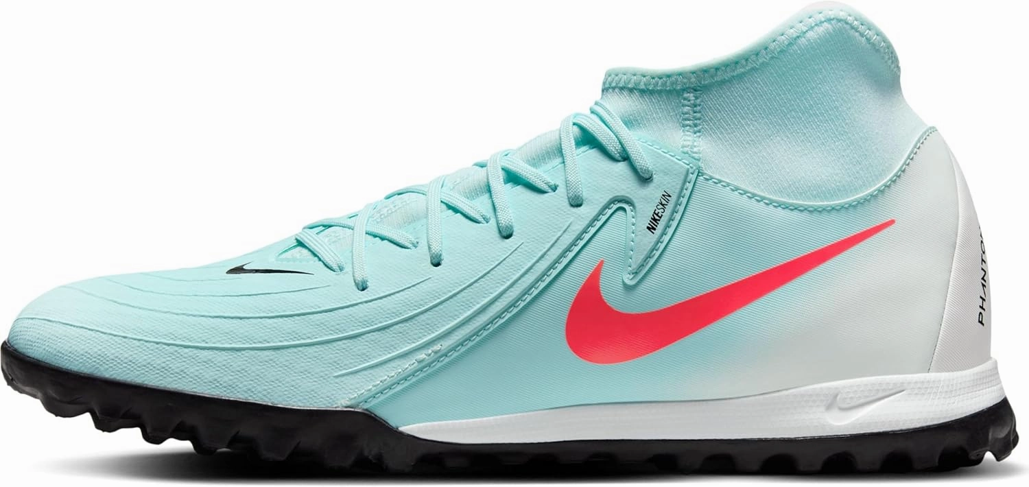 Nike Phantom Luna 2 Academy TF High-Top Soccer Shoes (FJ2566-300, Mint/Off Noir/Atomic Red)