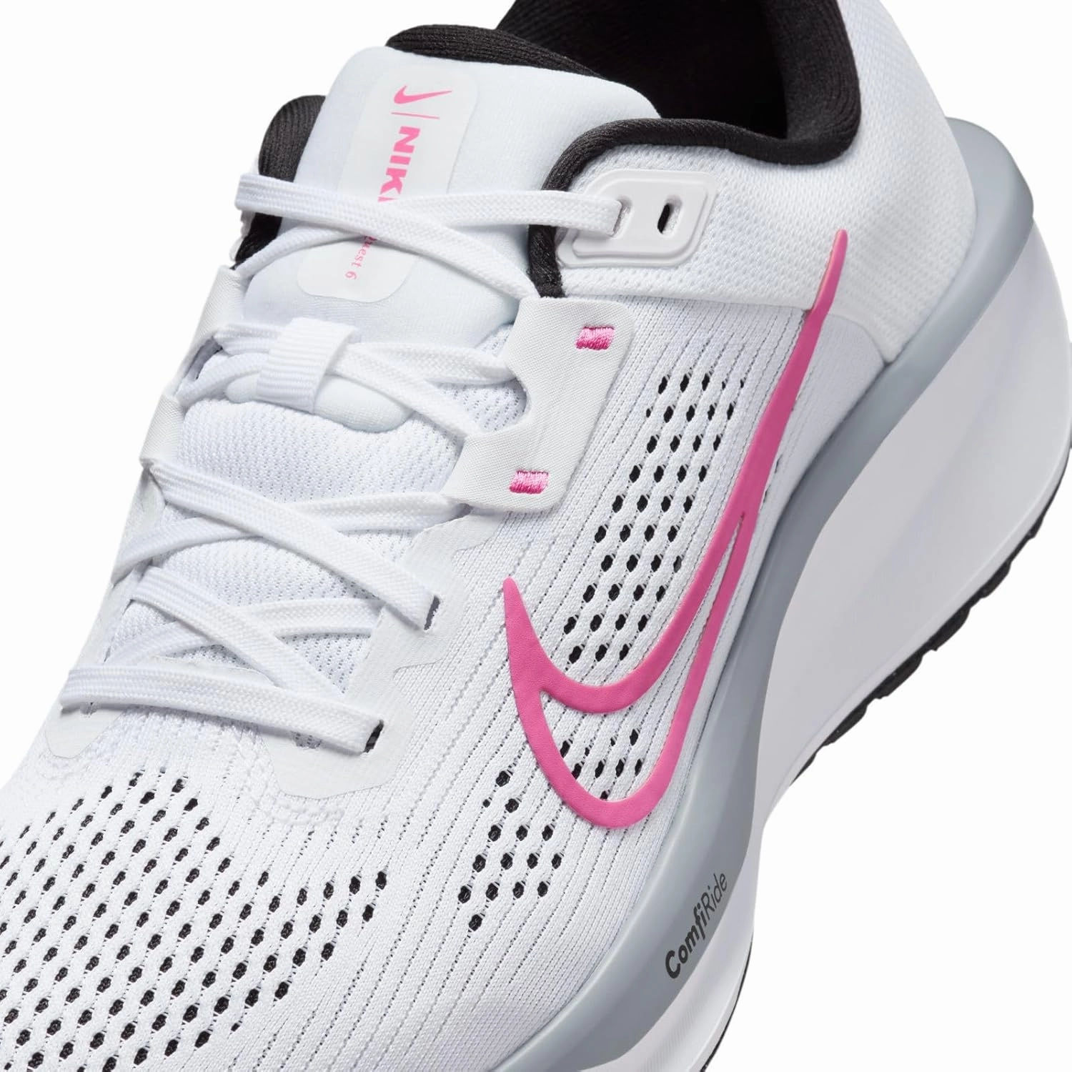 Nike Quest 6 Women's Road Running Shoes (FD6034-102, White/Pinksicle/Wolf Grey/Black)
