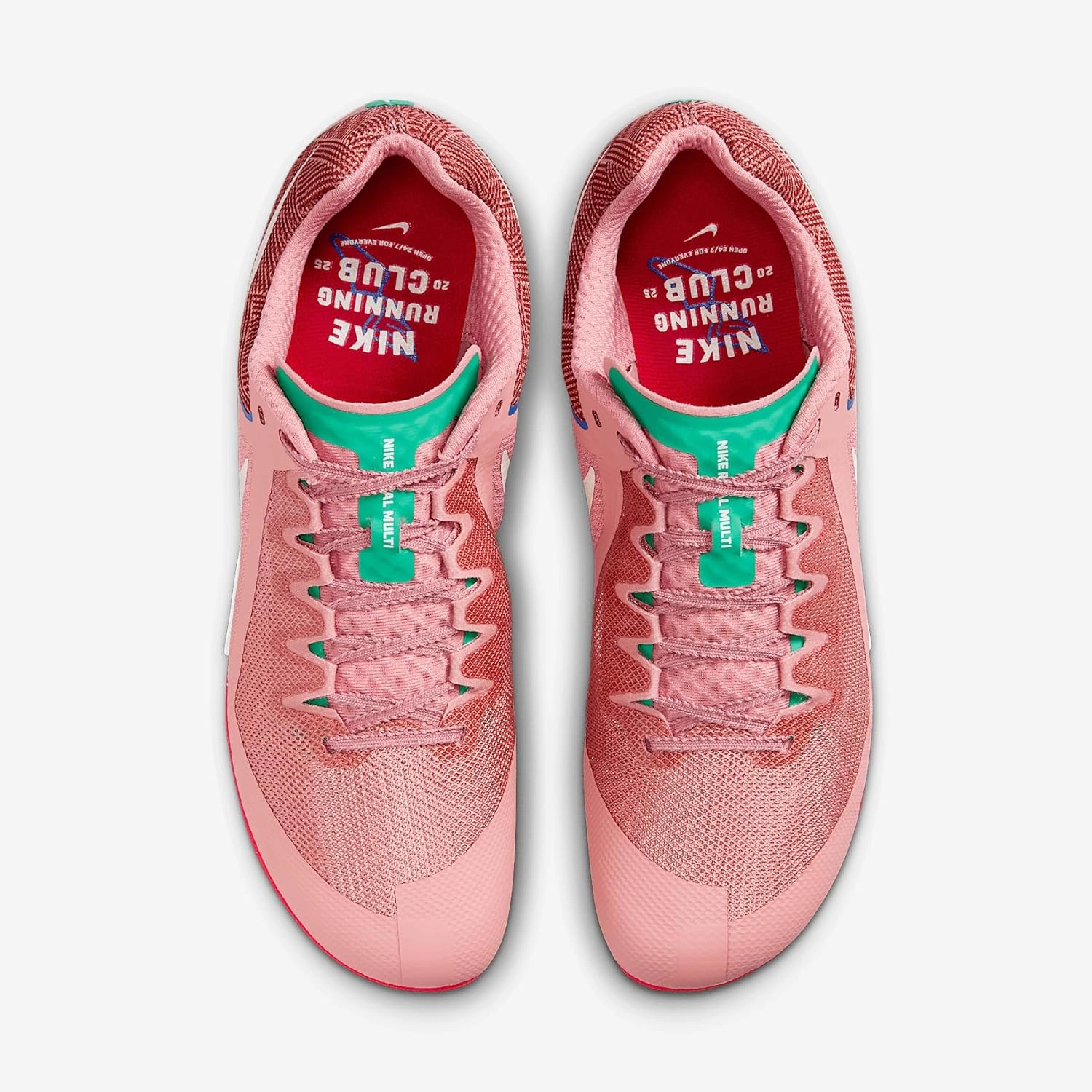 Nike Rival Multi Track & Field Multi-Event Spikes (HQ2062-600, Red Stardust/Malachite/University Red/Pale Ivory)