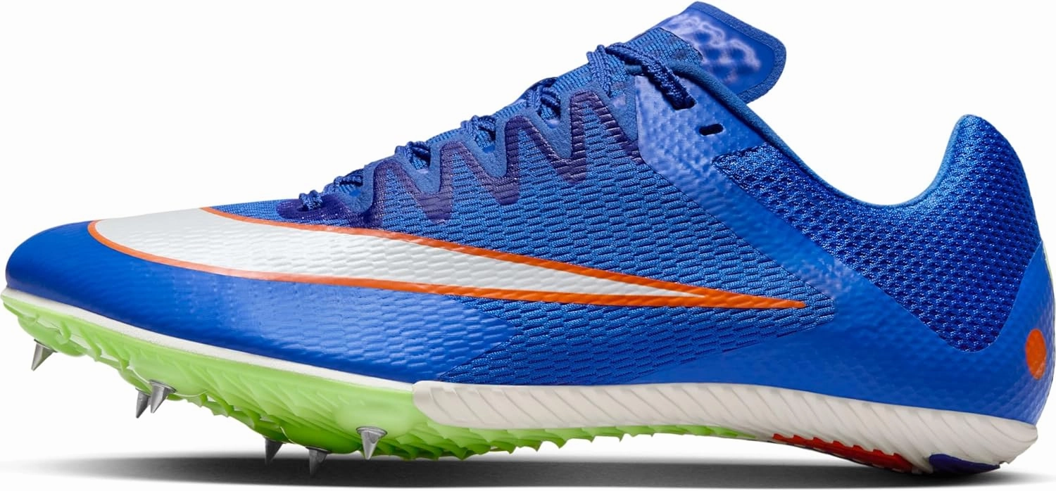 Nike Rival Sprint Track & Field Sprinting Spikes (DC8753-401, Racer Blue/Lime Blast/Safety Orange/White) Size 4