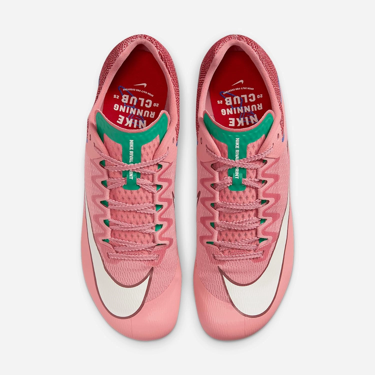 Nike Rival Sprint Track & Field Sprinting Spikes (HQ2061-600, Red Stardust/Stadium Green/University Red)