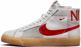 Nike SB Zoom Blazer Mid Premium Skate Shoes (FD5113-100, Summit White/Pure Platinum/Summit White/University Red) Size 8