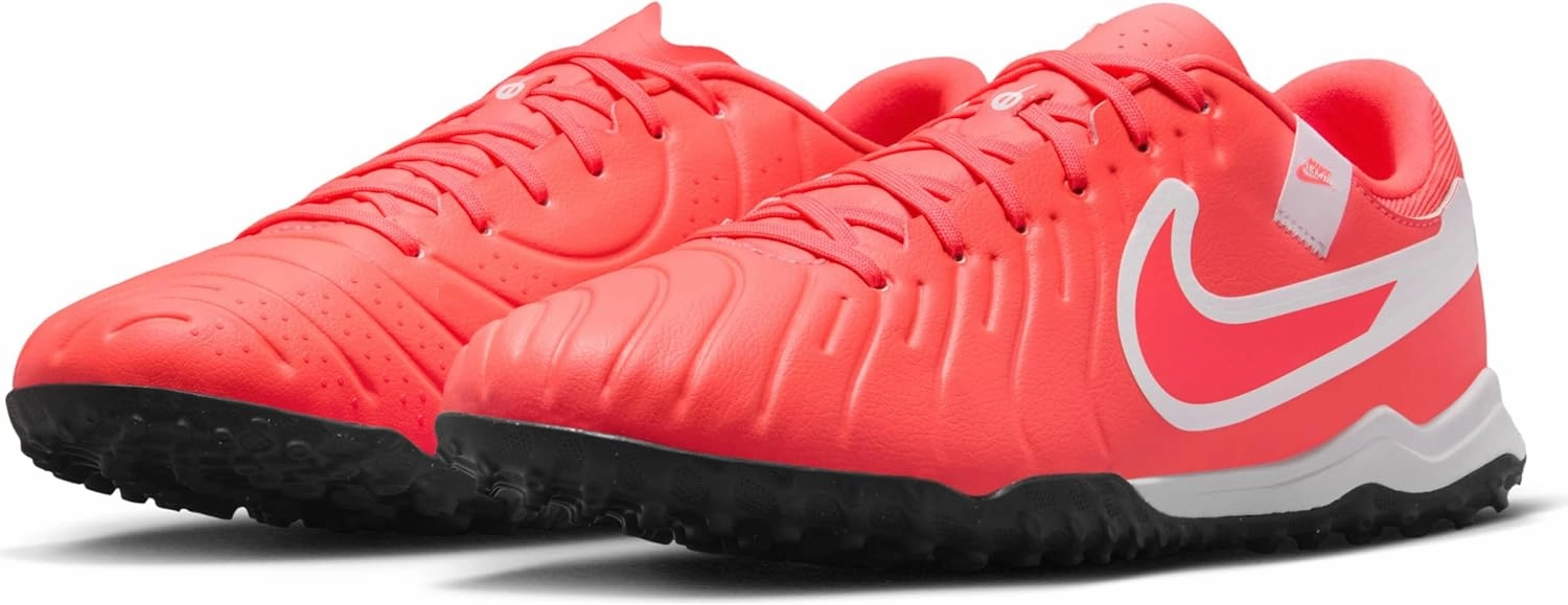 Nike Tiempo Legend 10 Academy Turf Low-Top Soccer Shoes (DV4342-800, Hot Lava/White)