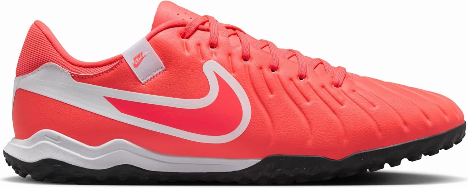 Nike Tiempo Legend 10 Academy Turf Low-Top Soccer Shoes (DV4342-800, Hot Lava/White)