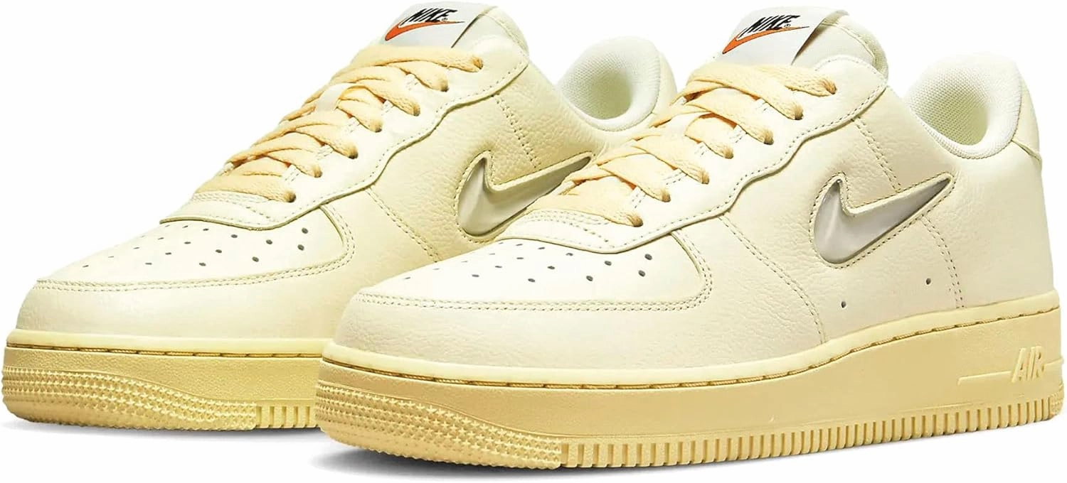 Nike Women's Air Force 1 Basketball Shoe, Coconut Milk/Light Bone-lemon, 7