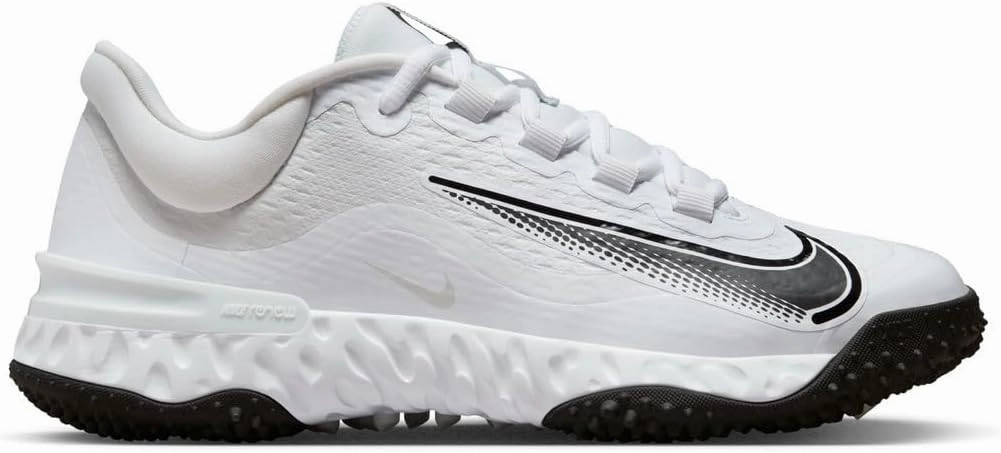 Nike Women's Alpha Huarache Elite 4 Softball Turf Shoes SZ 8 White | Black