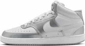 Nike Women's Low-Top Sneakers, White Metallic Silver, 10