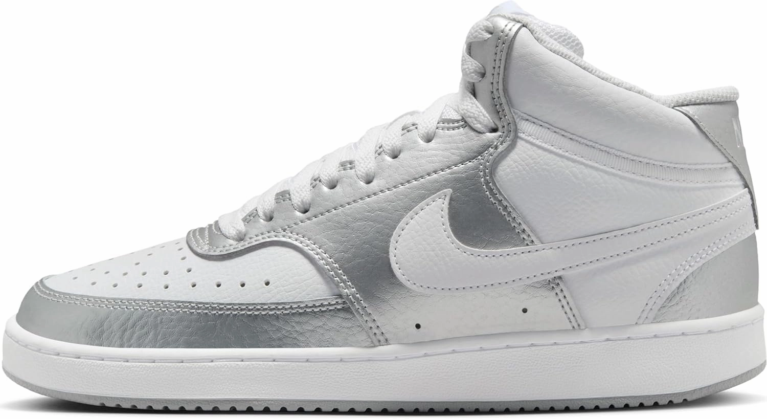 Nike Women's Low-Top Sneakers, White Metallic Silver, 10
