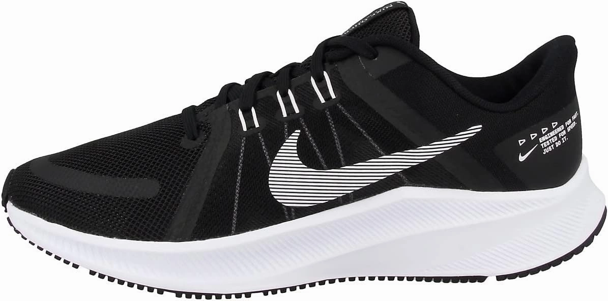 NIKE Women's Race Running Shoe, Black White Hyper Pink Dk Smoke Grey, 7.5