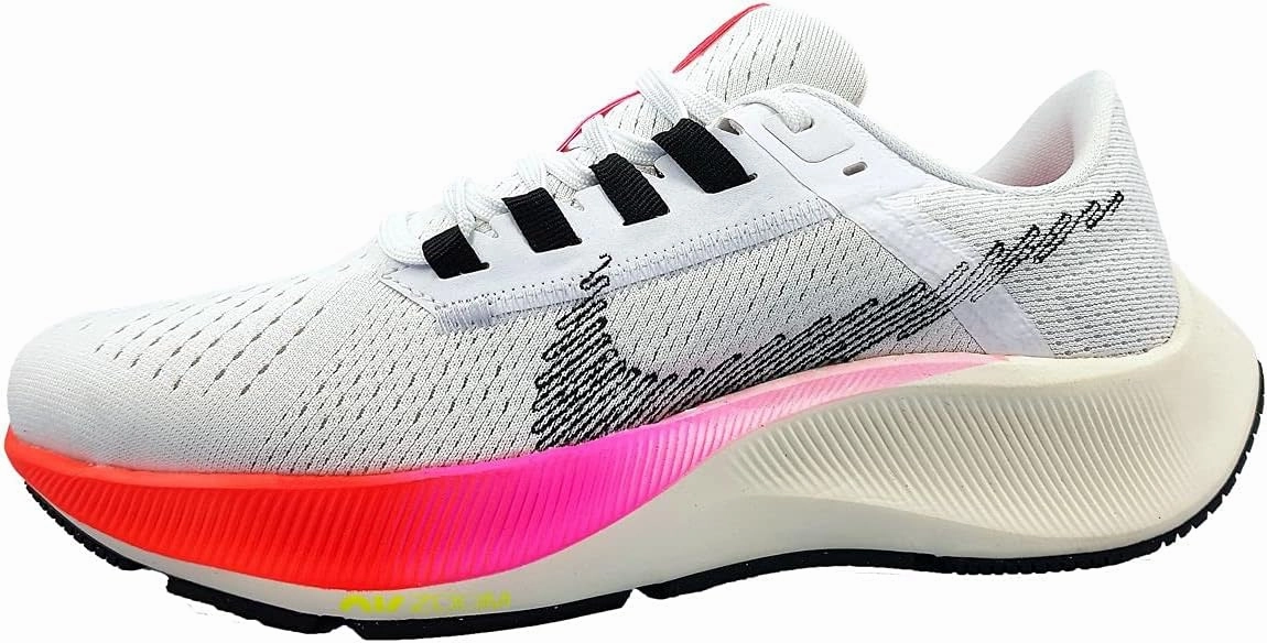 NIKE Women's Running Shoe, White Black Football Grey Pink Blast, 6.5