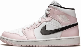 Nike Women's WMNS Air Jordan 1 Mid Barely Rose, Light Violet/Black/White, 9.5W