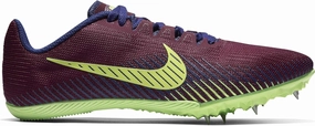 Nike Womens Zoom Rival M 9 Track Spikes Bordeaux/Regency Purple/Lime Blast Size 11 M US