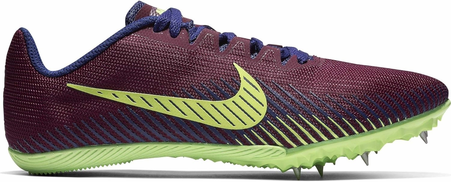 Nike Womens Zoom Rival M 9 Track Spikes Bordeaux/Regency Purple/Lime Blast Size 11 M US
