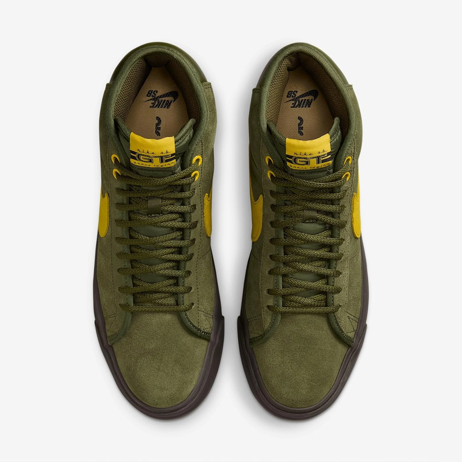 Nike Zoom Blazer Mid Skate Shoes (HM5838-300, Rough Green/Rough Green/Amarillo)