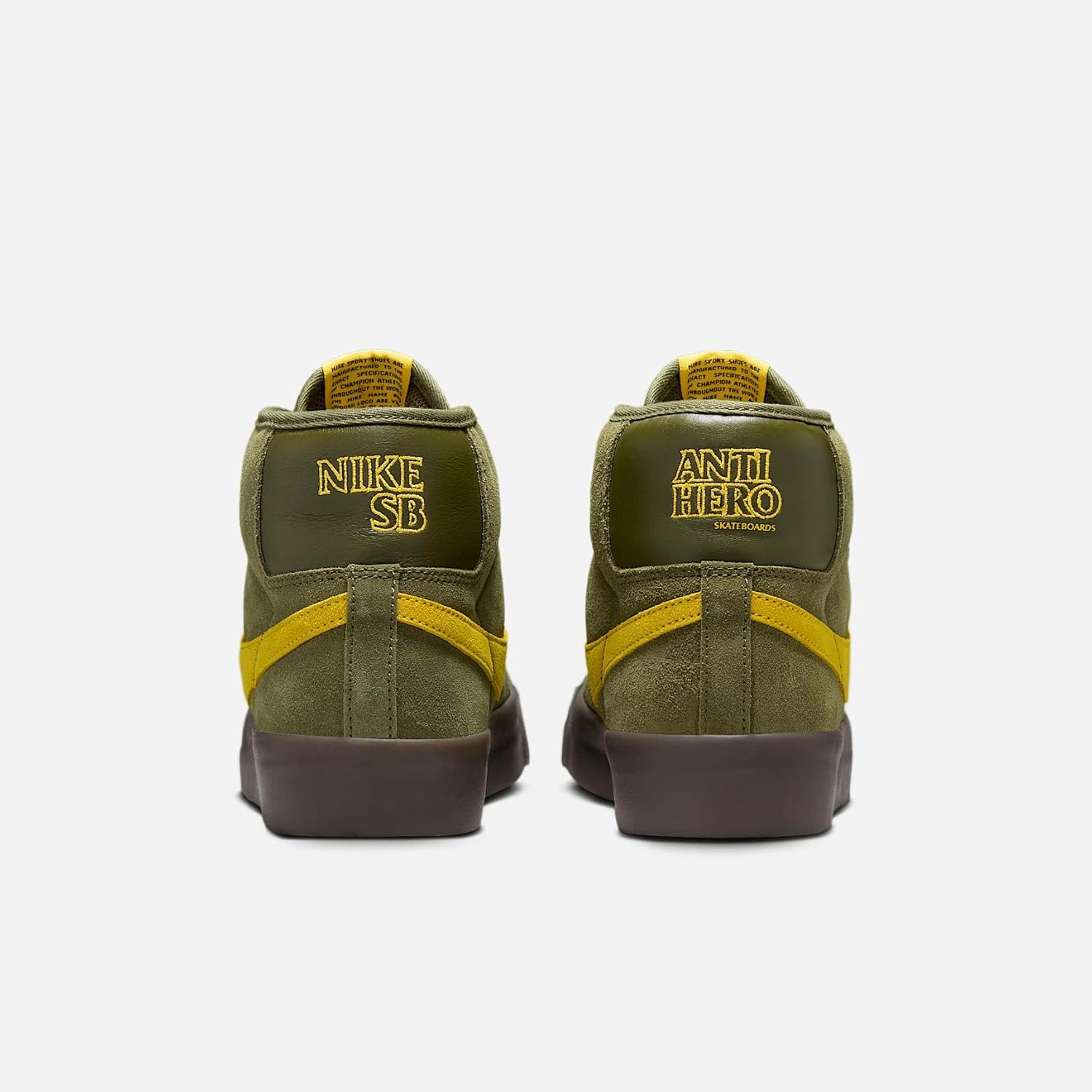 Nike Zoom Blazer Mid Skate Shoes (HM5838-300, Rough Green/Rough Green/Amarillo)