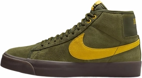 Nike Zoom Blazer Mid Skate Shoes (HM5838-300, Rough Green/Rough Green/Amarillo)