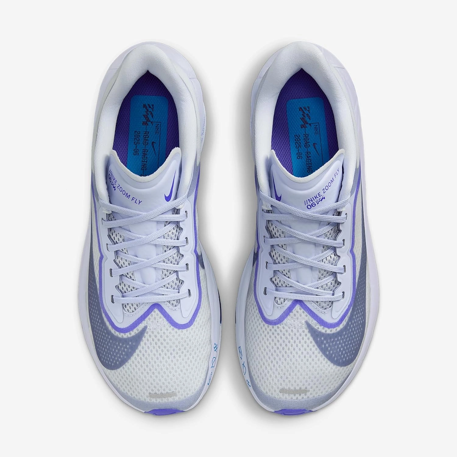 Nike Zoom Fly 6 Women's Road Racing Shoes (FN8455-004, Ghost/Football Grey/Blue Lightning/Blue Void)
