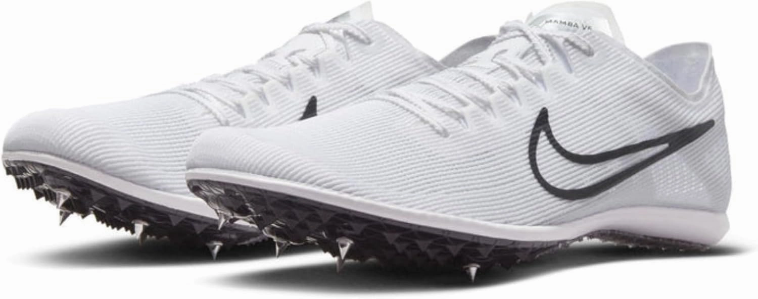 Nike Zoom Mamba 6 Track & Field Distance Spikes, 4.5, White/Black