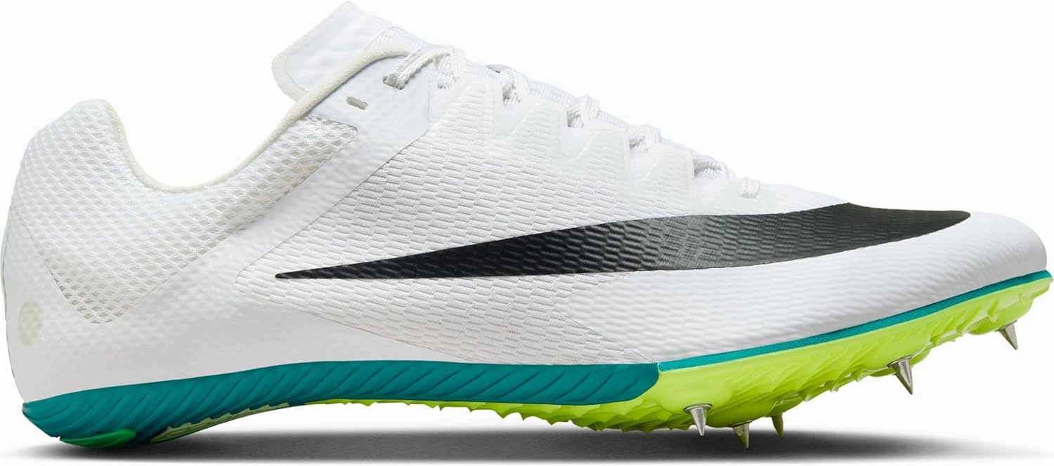 Nike Zoom Rival Track & Field Sprinting Spikes (FZ9663-102, White/Bright Spruce/Vapor Green/Black)