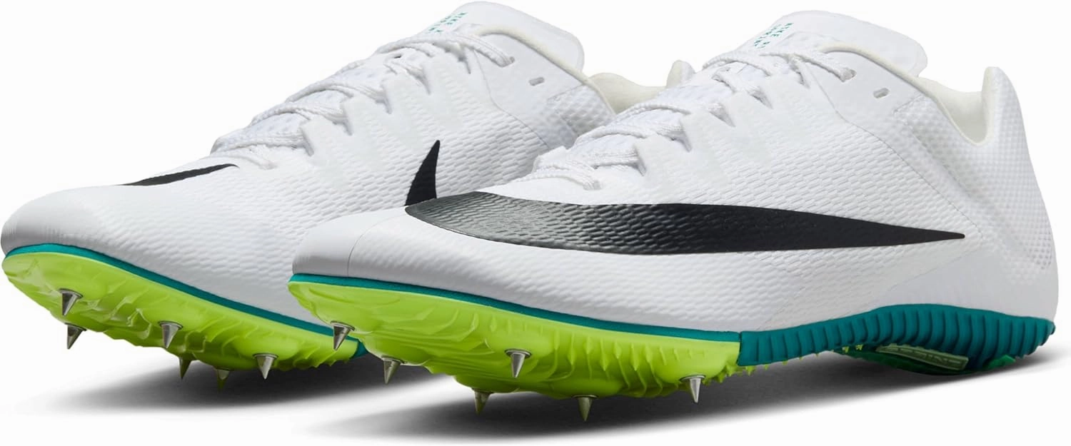 Nike Zoom Rival Track & Field Sprinting Spikes (FZ9663-102, White/Bright Spruce/Vapor Green/Black)