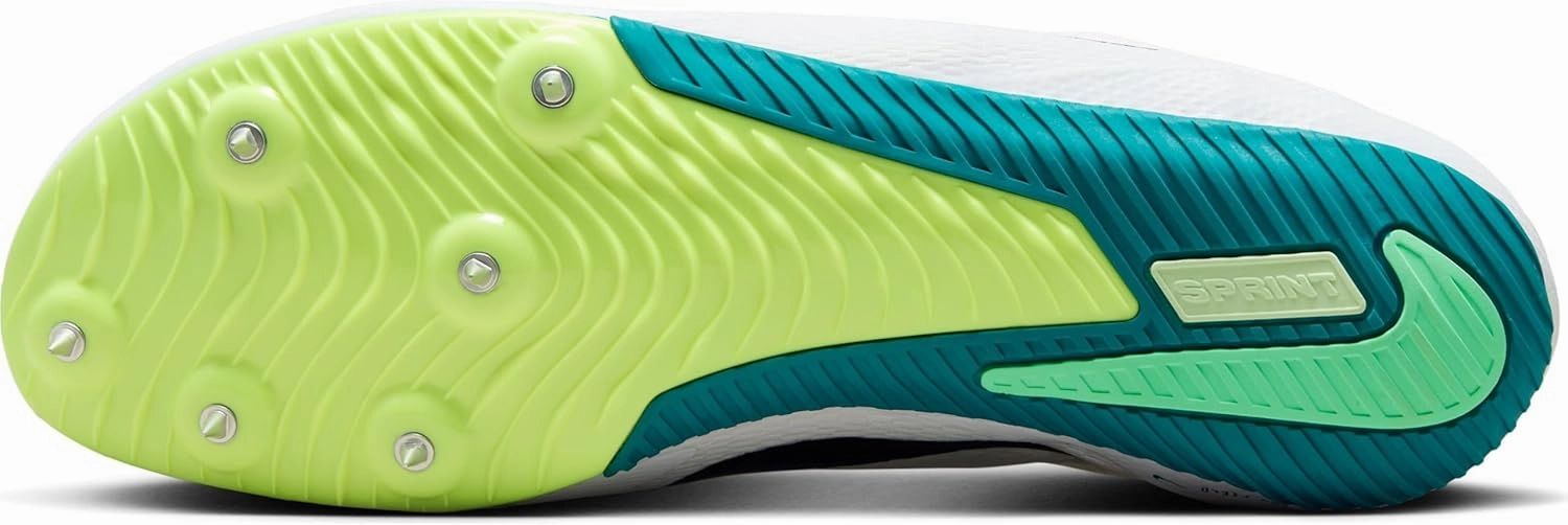 Nike Zoom Rival Track & Field Sprinting Spikes (FZ9663-102, White/Bright Spruce/Vapor Green/Black)