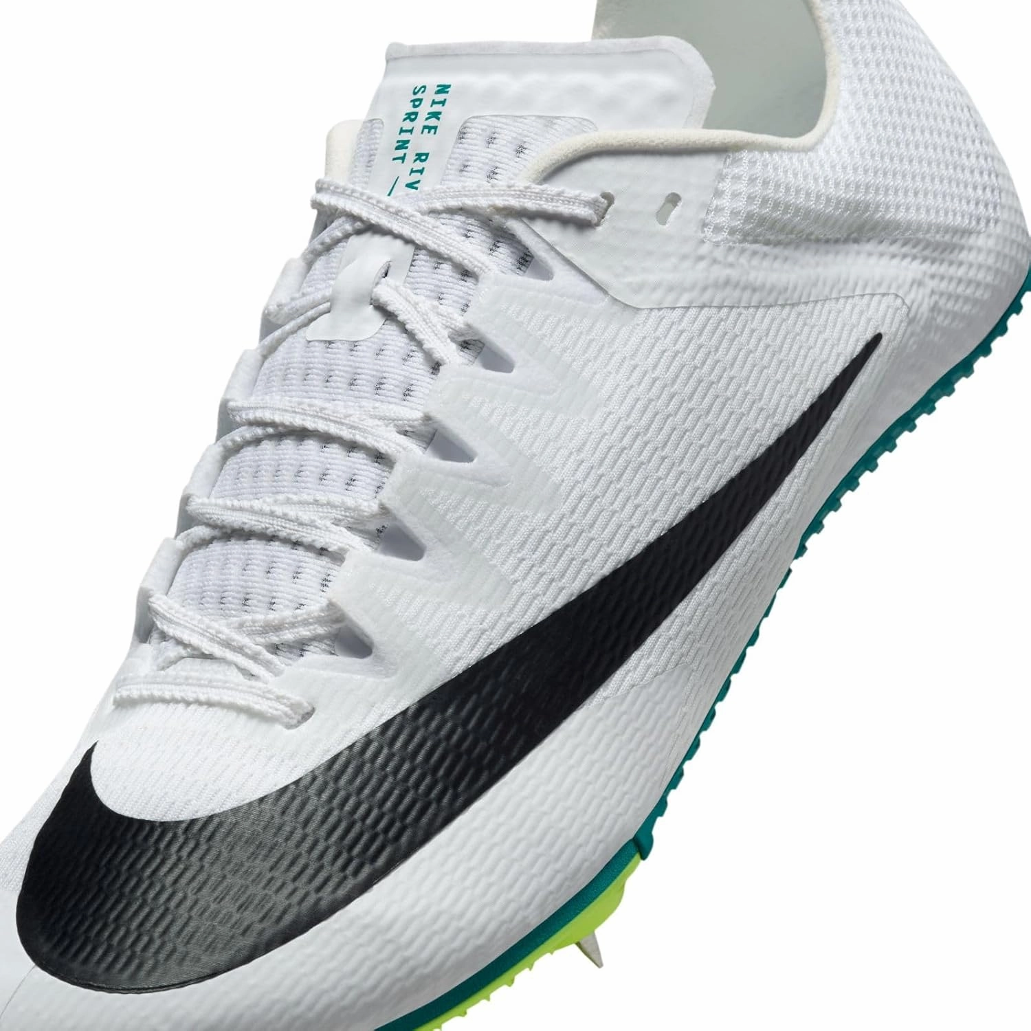 Nike Zoom Rival Track & Field Sprinting Spikes (FZ9663-102, White/Bright Spruce/Vapor Green/Black)
