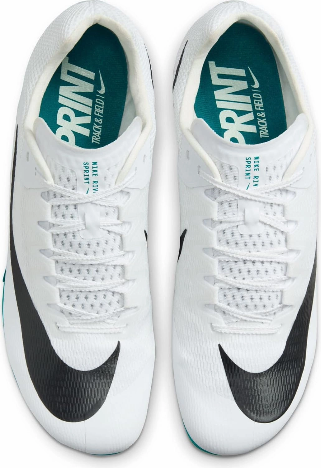 Nike Zoom Rival Track & Field Sprinting Spikes (FZ9663-102, White/Bright Spruce/Vapor Green/Black)