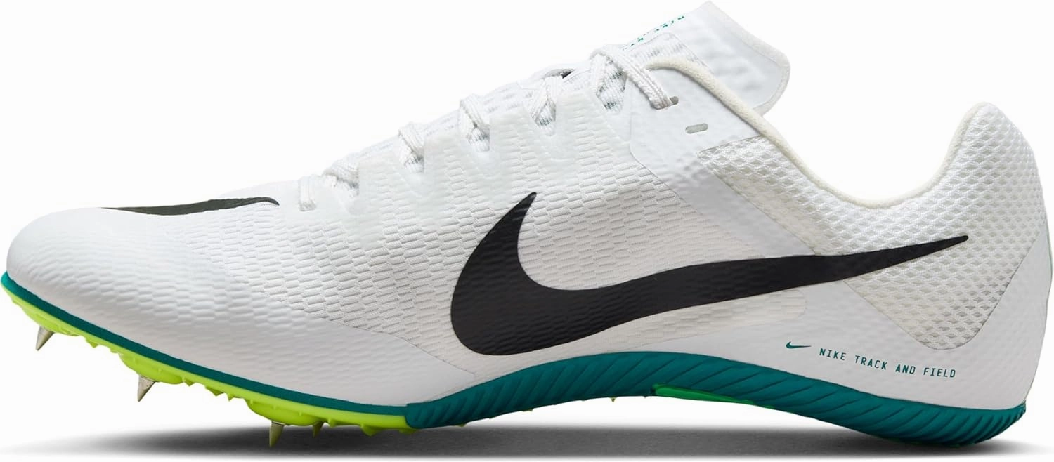 Nike Zoom Rival Track & Field Sprinting Spikes (FZ9663-102, White/Bright Spruce/Vapor Green/Black)