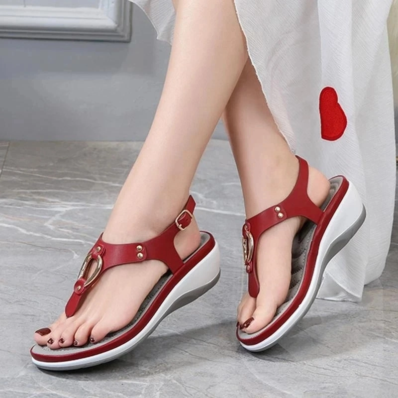 OCW Women Orthopedic Sandals Breathable Thick-soled Wedges Summer Flip Flops