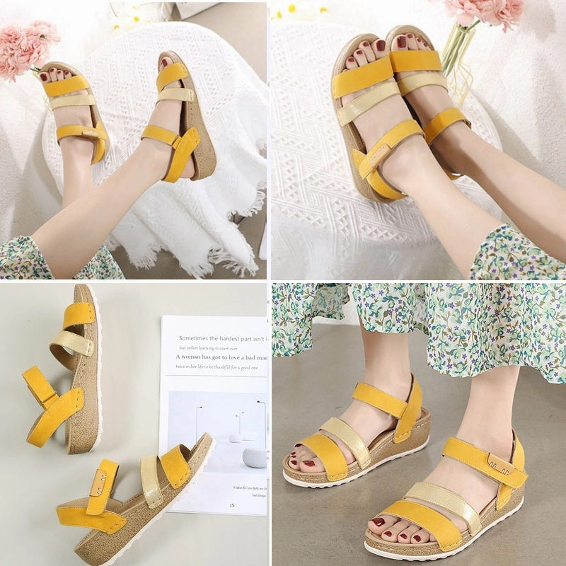 OCW Women Retro Orthopedic Sandals Slingback Wedge Summer Sandals