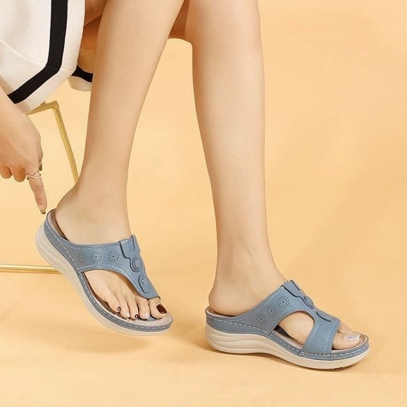 OCW Women Vintage Flip-flops Waterproof Wedge Orthopedic Sandals