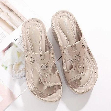 OCW Women Vintage Flip-flops Waterproof Wedge Orthopedic Sandals