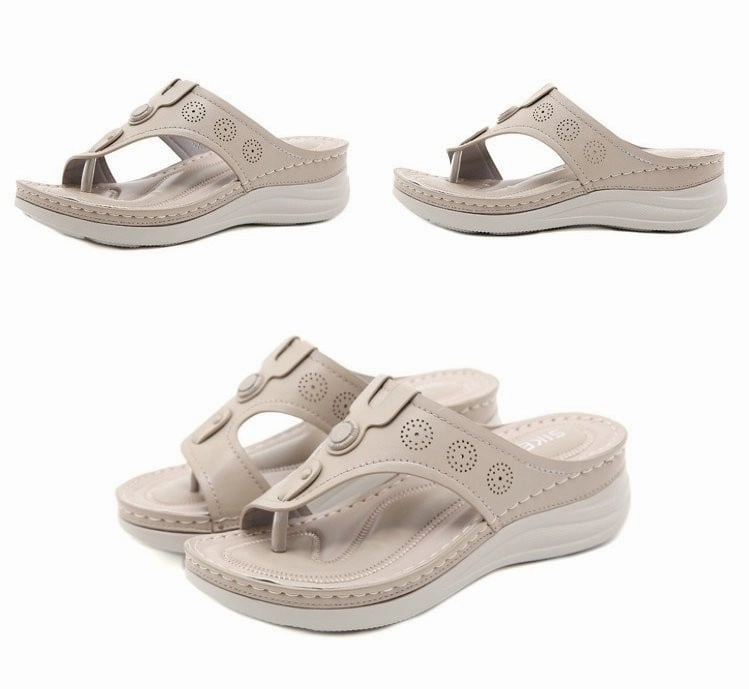 OCW Women Vintage Flip-flops Waterproof Wedge Orthopedic Sandals