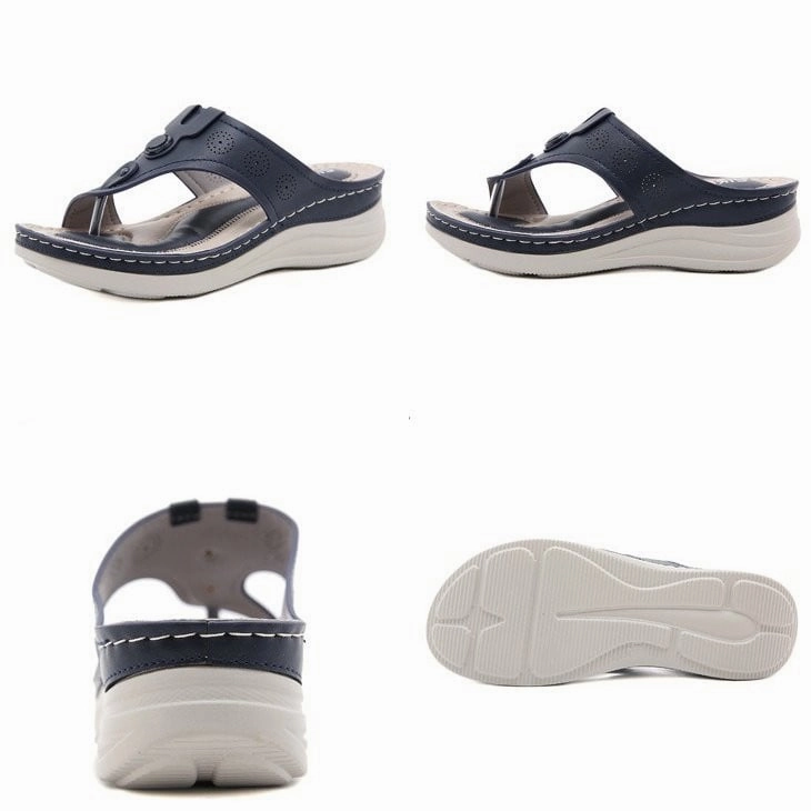 OCW Women Vintage Flip-flops Waterproof Wedge Orthopedic Sandals