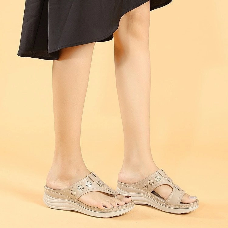 OCW Women Vintage Flip-flops Waterproof Wedge Orthopedic Sandals