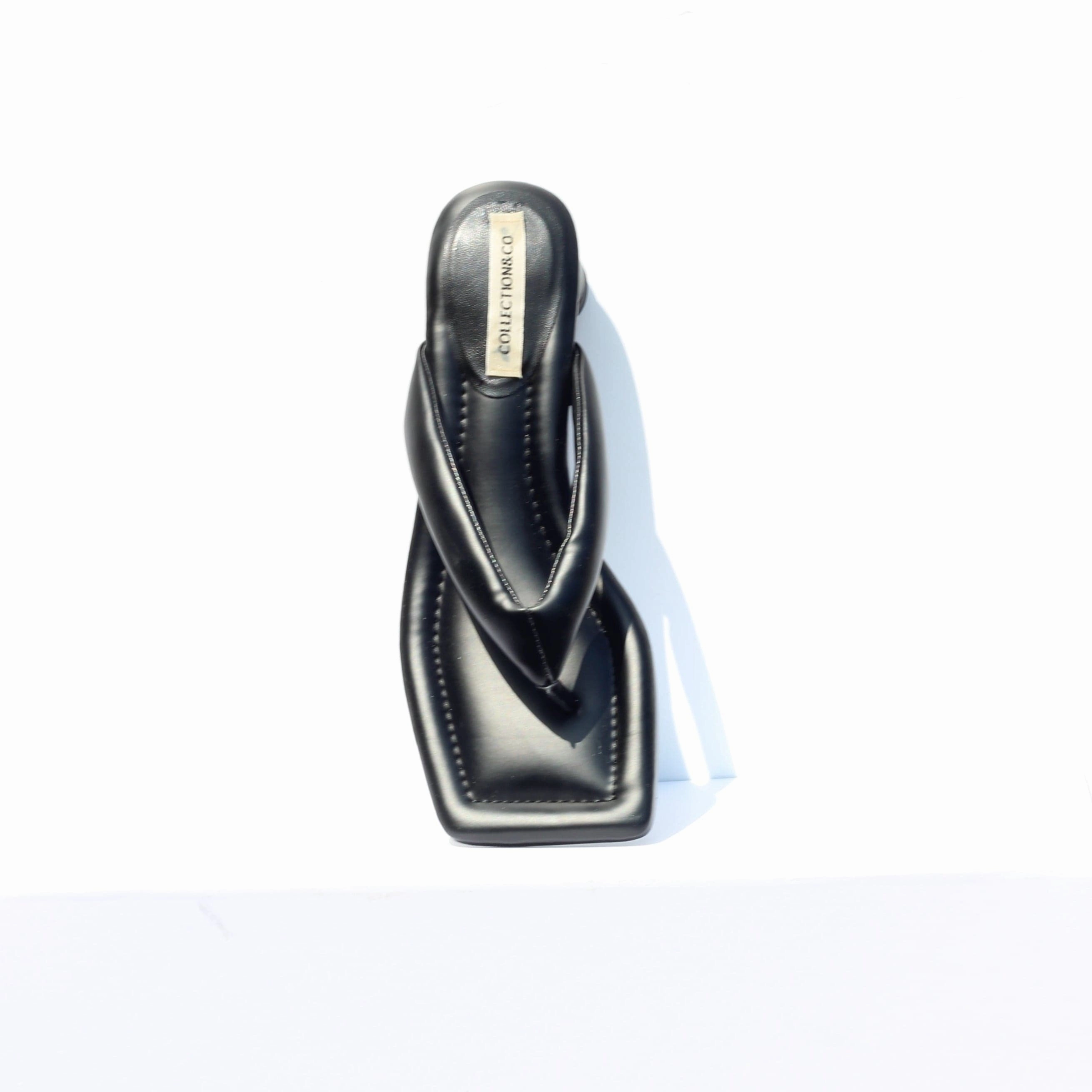 Olivia Vegan Leather Open Toe Mules | Black