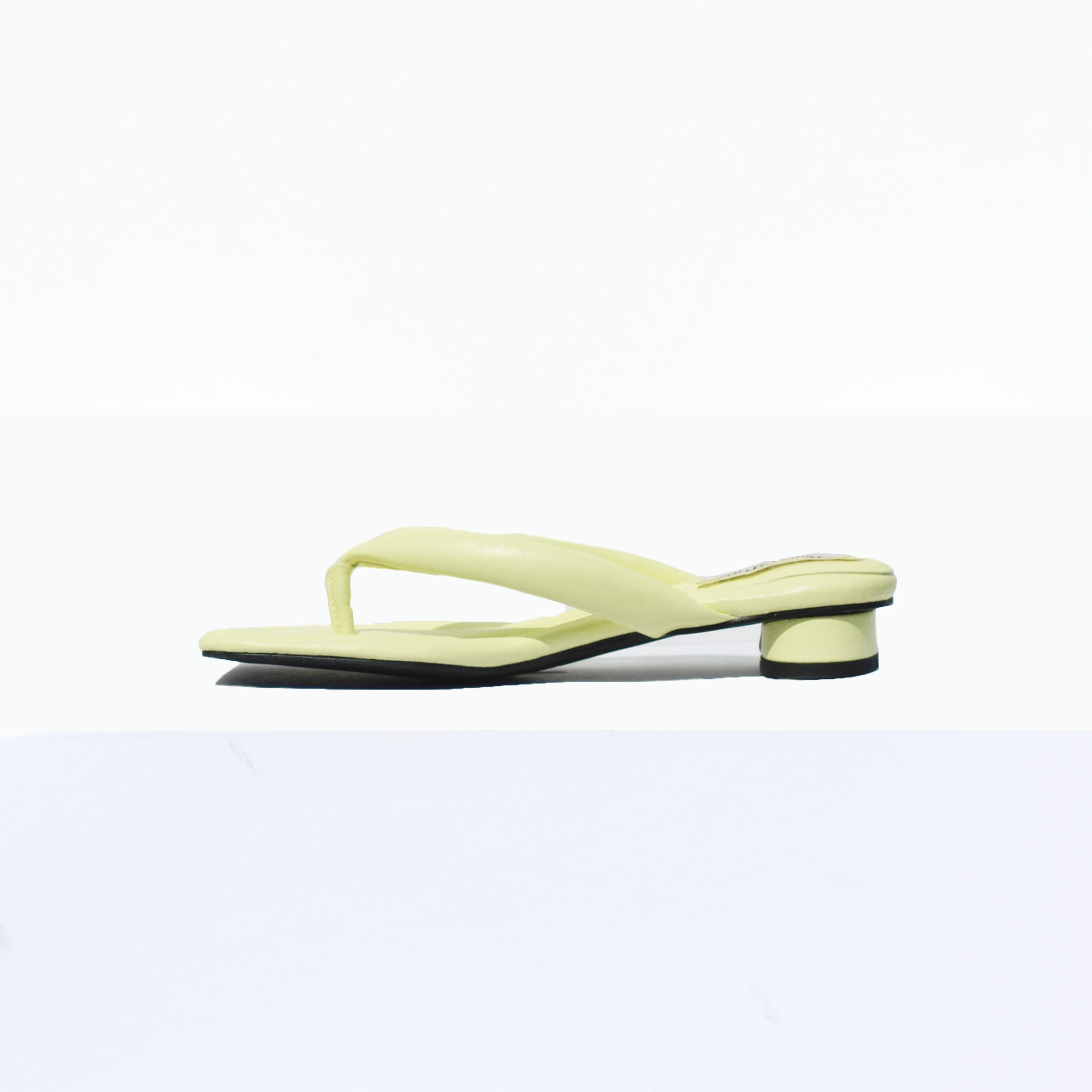 Olivia Vegan Leather Open Toe Mules | Yellow
