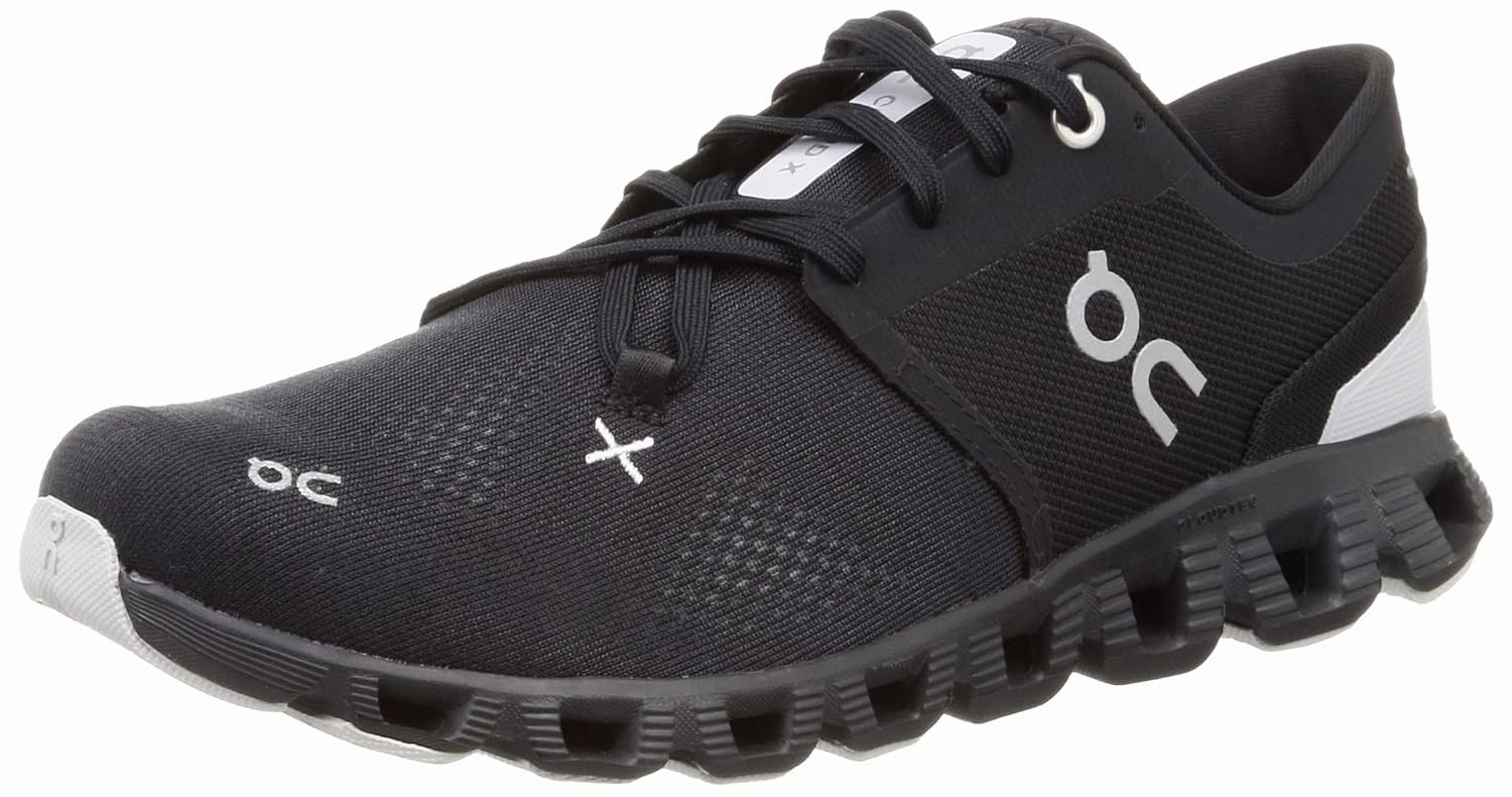 On Men's Cloud X 3 Sneakers, Black, 7 Medium US