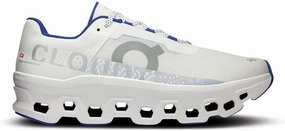 On Women's Cloudmonster 1 Running Shoes, White/Indigo, 7.5 US