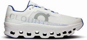 On Women's Cloudmonster 1 Running Shoes, White/Indigo, 7 US